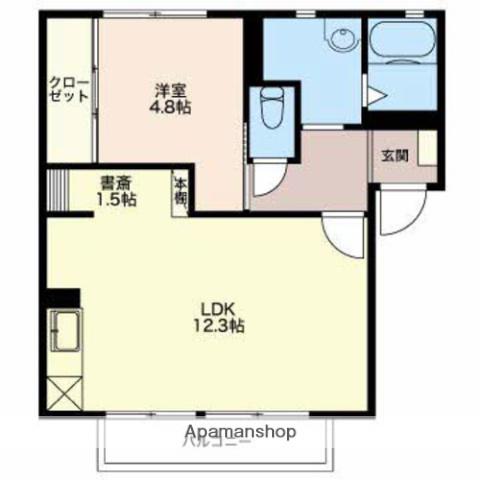 ミルキィウェイ B(1LDK/1階)の間取り写真