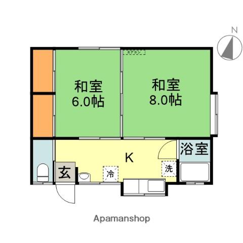 藤井アパート(2K/2階)の間取り写真