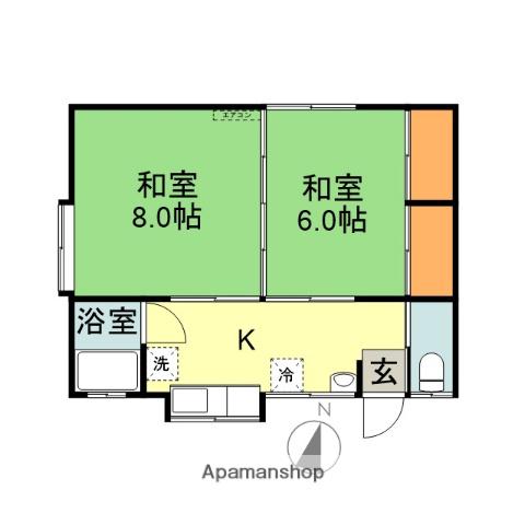 藤井アパート(2K/1階)の間取り写真