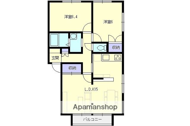 シティーパルC(2LDK/2階)の間取り写真