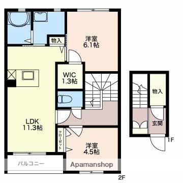 エクレア(2LDK/2階)の間取り写真