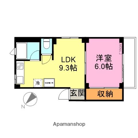 アイリスフォート南(1LDK/3階)の間取り写真