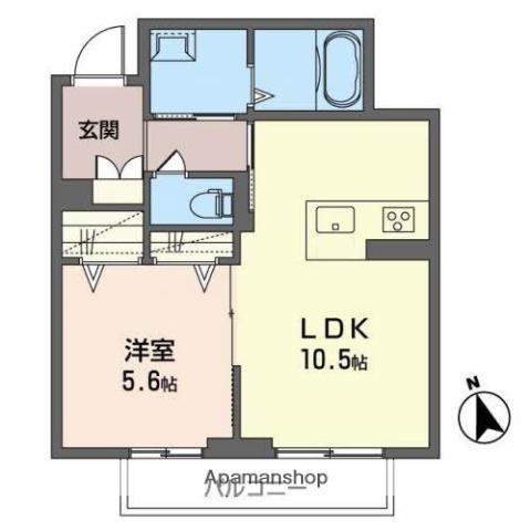 シャーメゾン北(1LDK/3階)の間取り写真