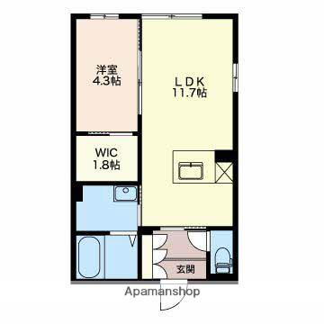 MASTTOWN今朝白C(1LDK/1階)の間取り写真