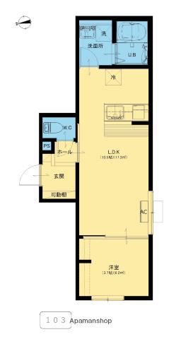 カーサ北園(1LDK/1階)の間取り写真