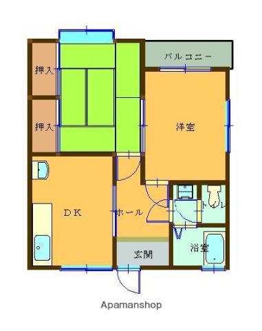 リッツ巻島(2DK/1階)の間取り写真