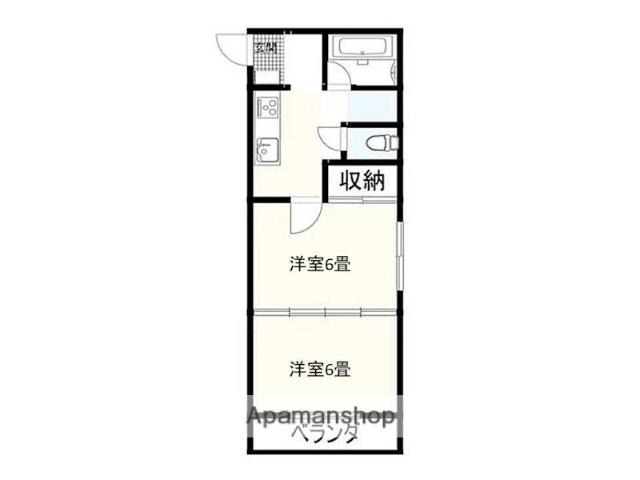 ミントハウス(2K/2階)の間取り写真