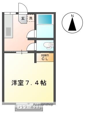 マエサンハイツ希望が丘(1K/2階)の間取り写真