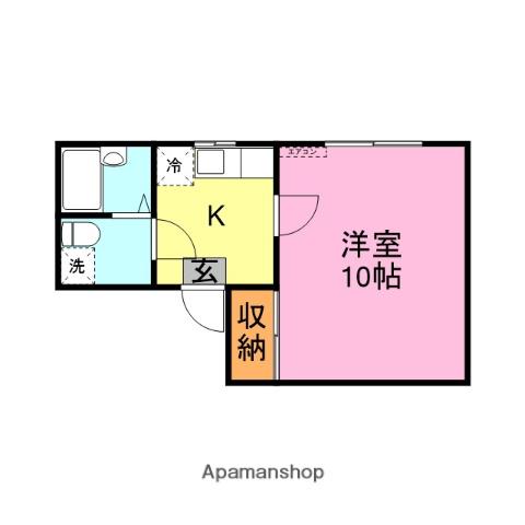 レジデンスセラミ(1K/2階)の間取り写真