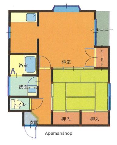 サンジュネス(2K/1階)の間取り写真