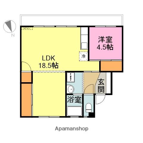 スカイクレスト与板Ⅰ(1LDK/1階)の間取り写真