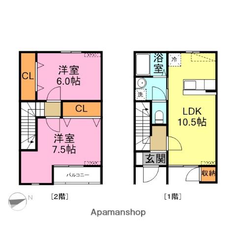 プロスペリティ(2LDK/1階)の間取り写真