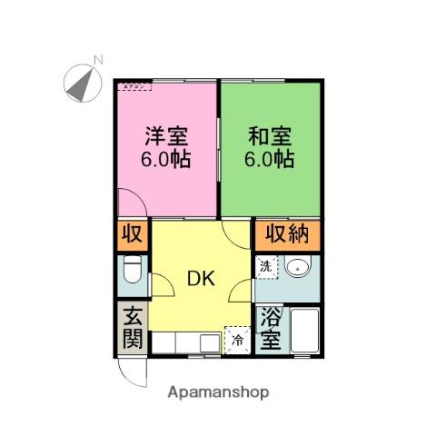 エクセレント大地(2DK/1階)の間取り写真