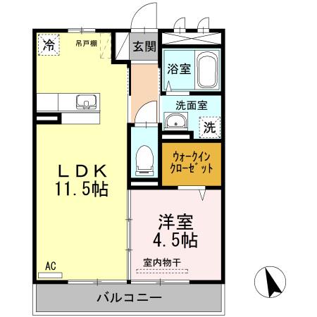 ル・レクチエ(1LDK/3階)の間取り写真