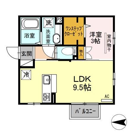 RIKKA(1LDK/2階)の間取り写真