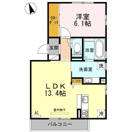 セブン アウルズ(1LDK/2階)の間取り写真