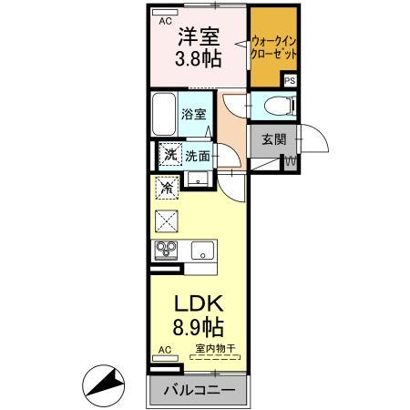リッシュ要町(1LDK/1階)の間取り写真