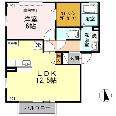 コージィーコートーS(1LDK/2階)の間取り写真