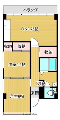 ユートピアマンション(4LDK/4階)の間取り写真