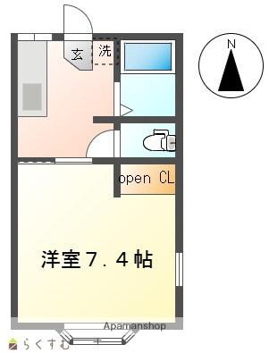 MTハイツ北山(1K/2階)の間取り写真