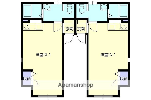 ランドマーク下々条D(ワンルーム/1階)の間取り写真
