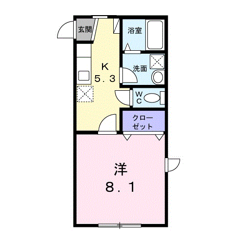 ルーチェ福住(1K/2階)の間取り写真