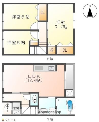 レックス白山(3LDK/1階)の間取り写真