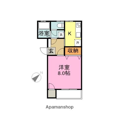 サンライフ江陽(1K/1階)の間取り写真