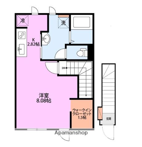 リビンド古正寺(ワンルーム/2階)の間取り写真
