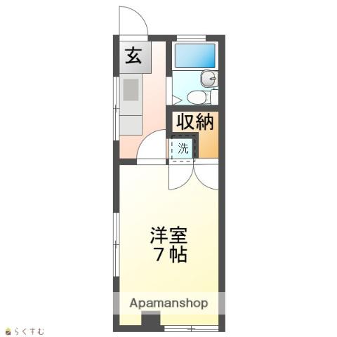 ユーロハイツ千手(1K/3階)の間取り写真