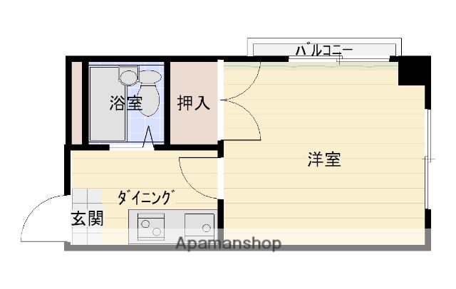 ユーロハイツ千手(1K/2階)の間取り写真