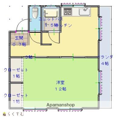 第2重山コーポ(1DK/2階)の間取り写真