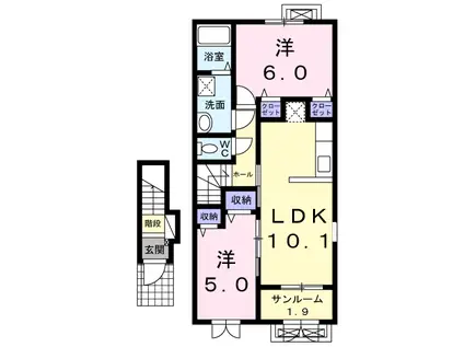 セイル ガーデン(2LDK/2階)の間取り写真
