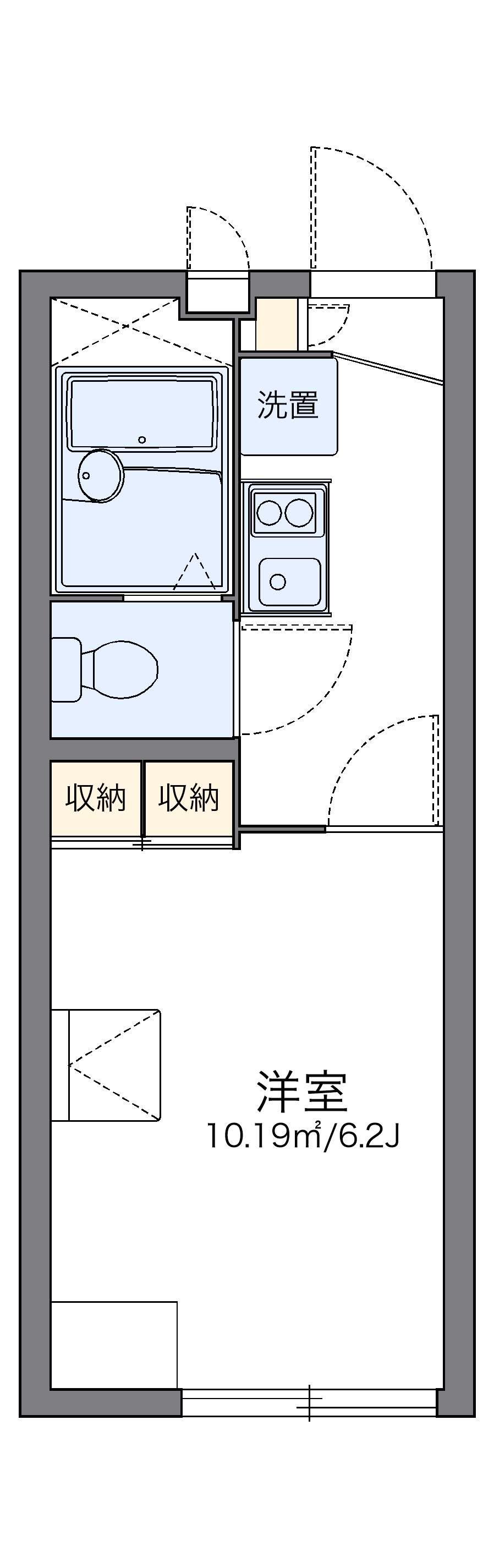 レオパレスレークロード(1K/2階)の間取り写真