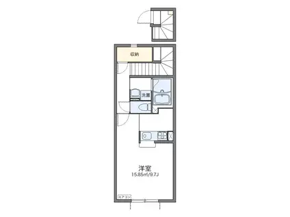 レオネクストT1(1K/2階)の間取り写真