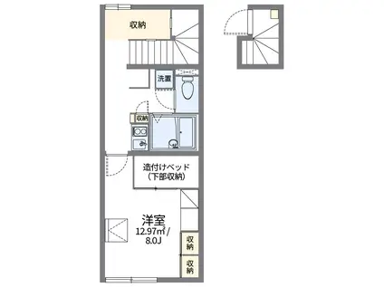 レオパレス松浜(1K/2階)の間取り写真