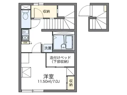 レオパレスジュピテル(1K/2階)の間取り写真