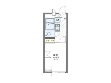 レオパレスユータス Ⅱ(1K/2階)の間取り写真