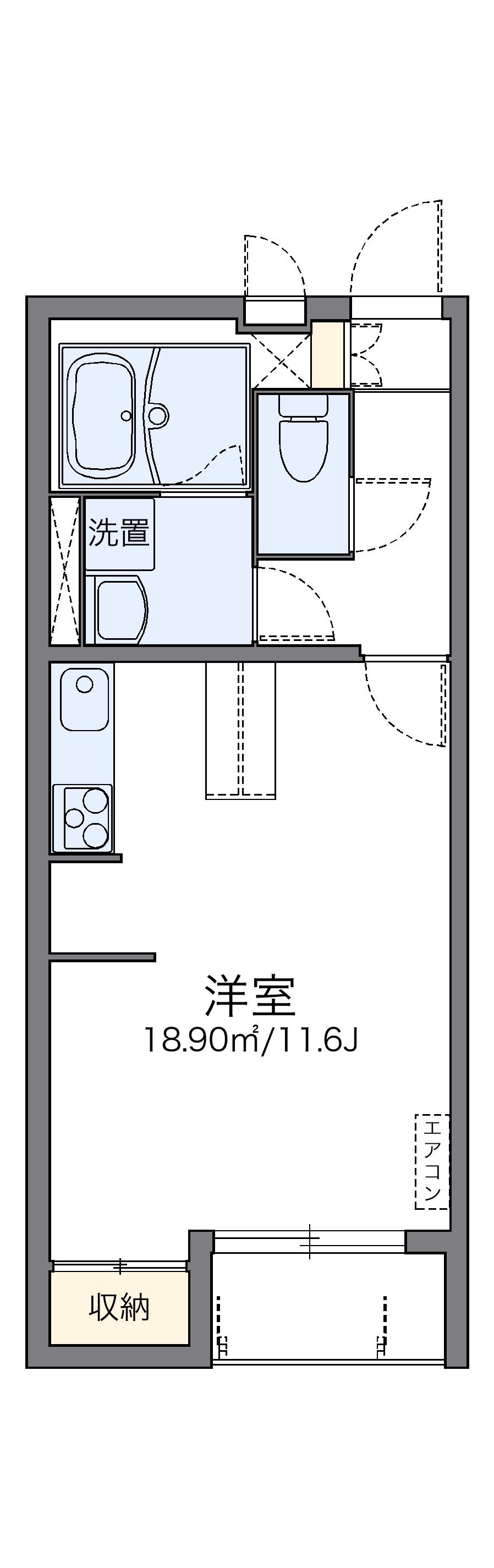 レオネクストエポック21(1K/2階)の間取り写真