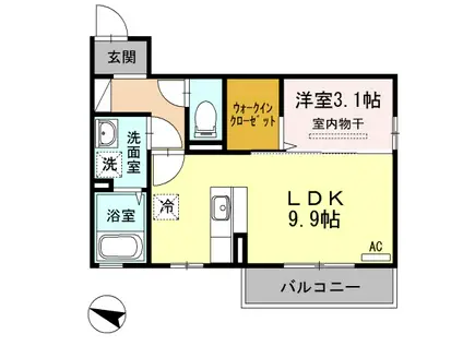 グランジェロ(1LDK/3階)の間取り写真