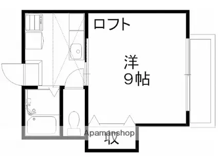 ヨシノ砂山Ⅱ(1K/2階)の間取り写真