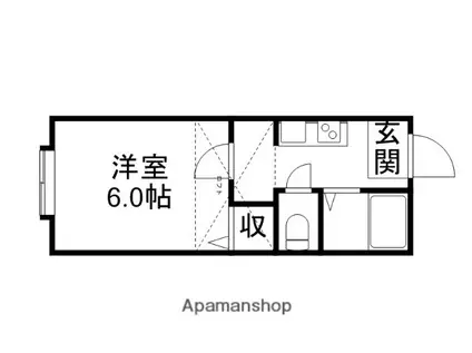 砂山コーポエンジェルス(1K/1階)の間取り写真