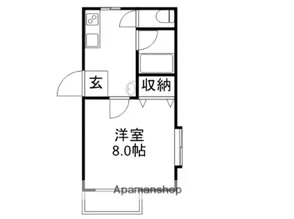 新大駅前ハイム(1K/2階)の間取り写真