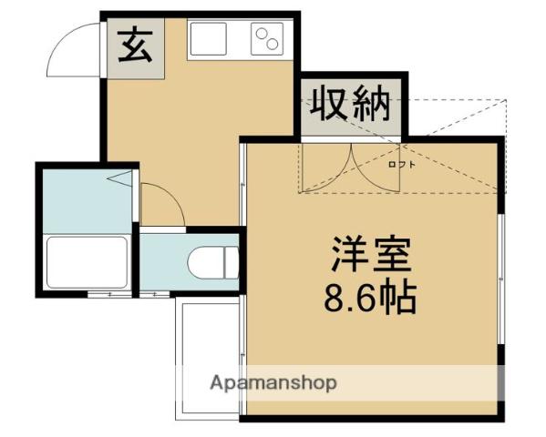 越後線 内野駅 徒歩15分 2階建 築26年(1K/1階)の間取り写真