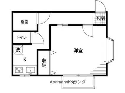 サンシャルムナカノⅡ(1K/2階)の間取り写真