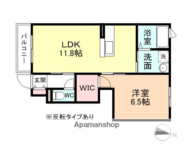 グレイスヒルズB棟(1LDK/1階)の間取り写真