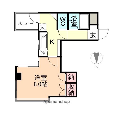 コンチネンタル清水(1K/4階)の間取り写真
