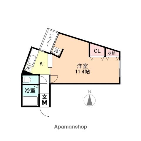 レアリゼ花見橋(1K/4階)の間取り写真