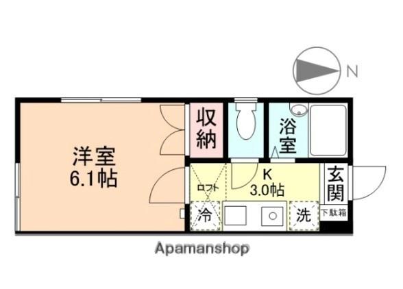 信開セルーラ於保多町Ⅱ(1K/1階)の間取り写真