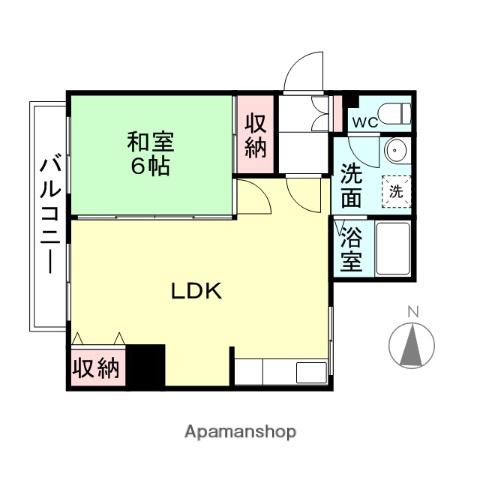 岩田第二コーポ(1LDK/3階)の間取り写真